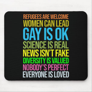 Tapis De Souris Anti Trump Science Refugees Love Women Rights