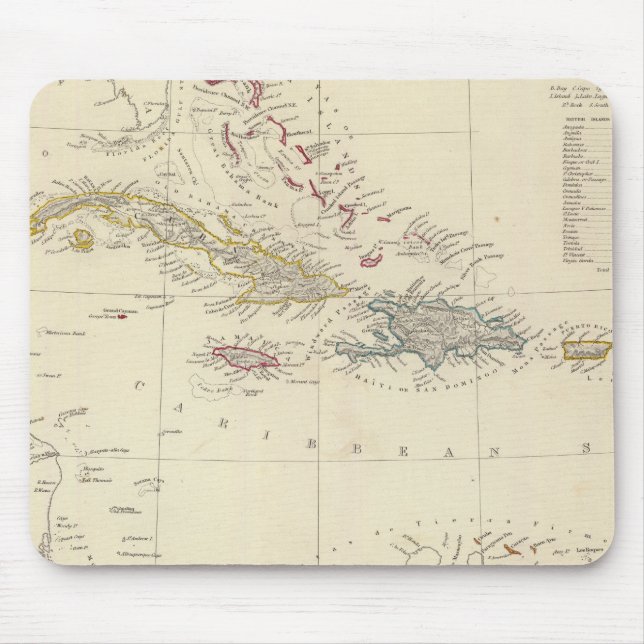 Tapis De Souris Antilles ou îles de l'Inde occidentale (Devant)