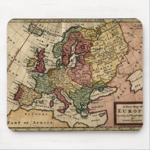 Tapis De Souris Antiquarian 1721 Map of Europe by Herman Moll