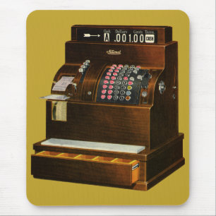 Tapis De Souris Antique caisse enregistreuse, commerce de détail V