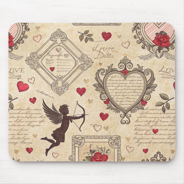 Tapis De Souris Antique Cupid Saint-Valentin Orné Amour (Devant)