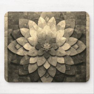 Tapis De Souris Antique Golden Mandala Art Fleur texturée