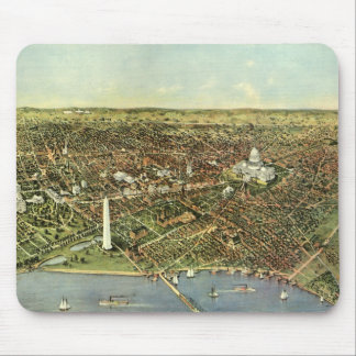 Tapis De Souris Antique Map, Panoramic View of Washington DC