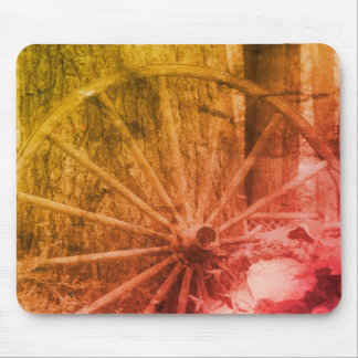 Tapis De Souris Antique Wagon Roue Vintage Noir Et Blanc
