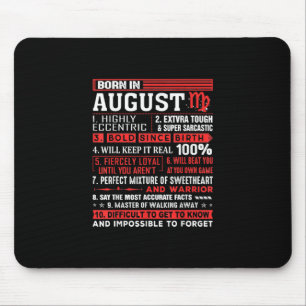 Tapis De Souris Août Cadeaux Anniversaires - Né En Août Virgo