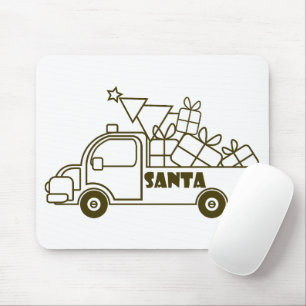 Tapis De Souris Aperçu camion de Noël Père Noël vue côté voiture