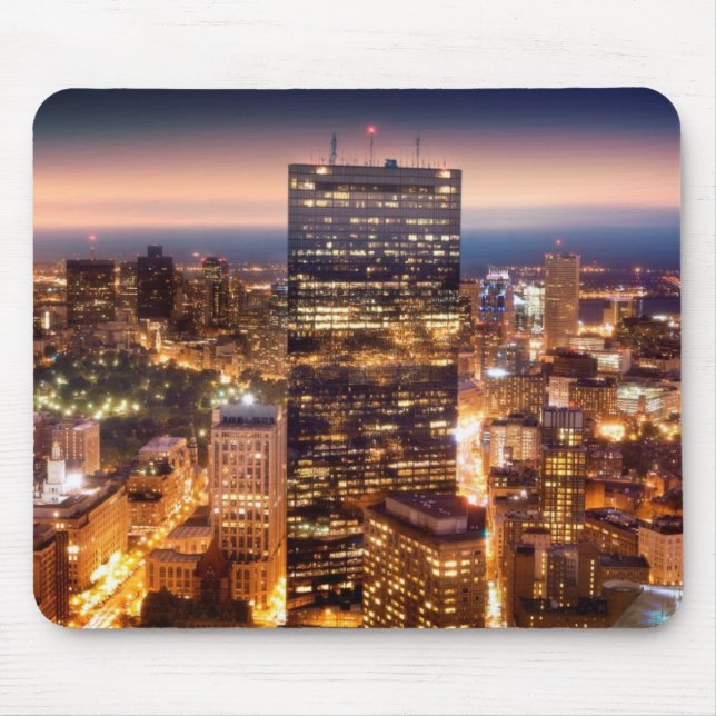Tapis De Souris Aperçu de Boston la nuit (Devant)