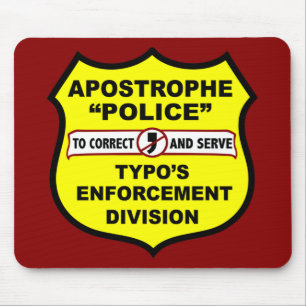 Tapis De Souris Apostrophe Mousepad de police de grammaire