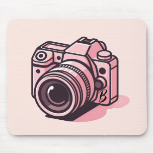 Tapis De Souris Appareil Photo Numérique Reflex Rose Tendance Pers