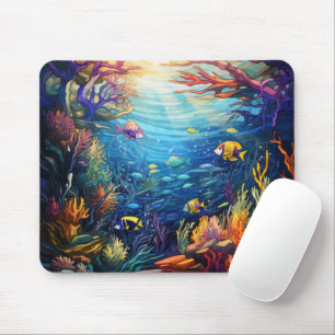TAPIS DE SOURIS APPARENCE DE VERRE TEINTÉ BRILLANT SOUS L'EAU AVEC