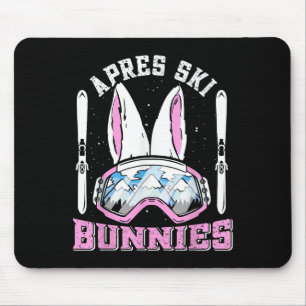 Tapis De Souris Apres ski Bunnies Lapin Neige Skieuses Femme Ski P