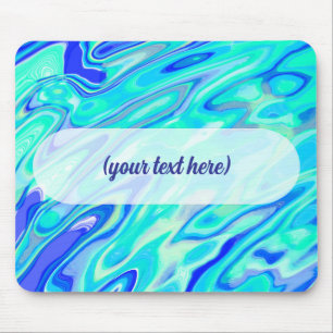 Tapis De Souris Aqua Blue Marble Texture Abstrait Motif liquide