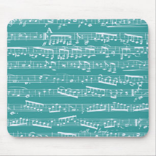 Tapis De Souris Aqua Blue music notes