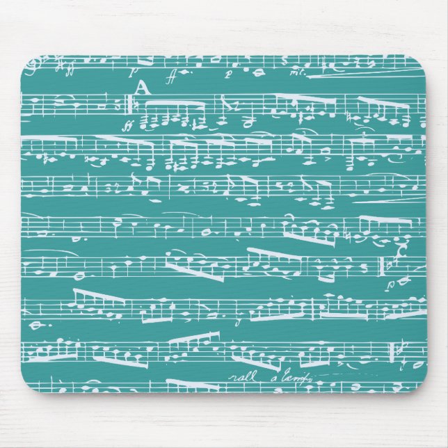 Tapis De Souris Aqua Blue music notes (Devant)