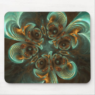Tapis De Souris Aqua Gold tourne Fractal Art Mousepad