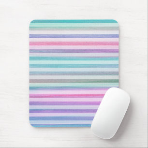 Tapis De Souris Aqua Purple Stripes Aquarelle Motif