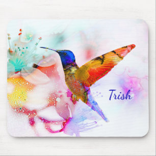 Tapis De Souris Aquarelle Abstraite Colibri
