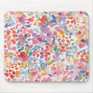 Tapis De Souris Aquarelle Abstraite Flore perdue