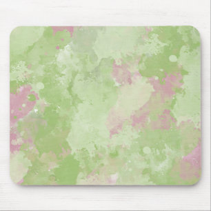 Tapis De Souris Aquarelle Abstraite rose à la menthe