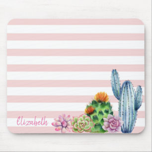 Tapis De Souris Aquarelle adorable Cactus, Bandes Succulentes