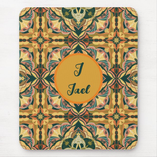 Tapis De Souris Aquarelle Azulejo Espagnol Carrelage personnalisé (Devant)