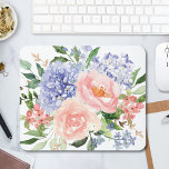 Tapis De Souris Aquarelle Bleu rose Hydrangée Peony Ressort Floral<br><div class="desc">Transformez votre espace de travail grâce à notre aquarelle monochrome couleur bleu rose printemps floral Pad. Plongez dans la beauté sereine de la hydrangée bleue, la tourbe rose et le rose, élégamment capturé dans les tons pastel. Améliorez votre expérience de bureau avec une touche de ressort et personnalisez-la avec votre...</div>