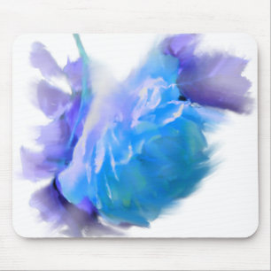 Tapis De Souris Aquarelle bleue rose bleu fleur bleu floral