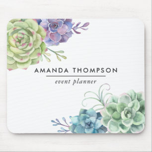 Tapis De Souris Aquarelle Cactus du désert Succulents