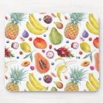 Tapis De Souris Aquarelle colorée Fruits Motif Monogramme<br><div class="desc">Mousepad amusant et coloré avec des fruits d'aquarelle motif de papayes,  citrons,  ananas,  fruits du dragon,  mangues,  figues,  bananes,  poires,  baies,  pêches et bien plus encore. Personnalisez en ajoutant votre propre monogramme.</div>