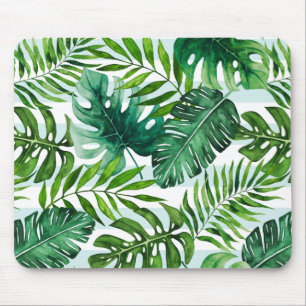 Tapis De Souris Aquarelle contemporaine Motif des Feuilles tropica