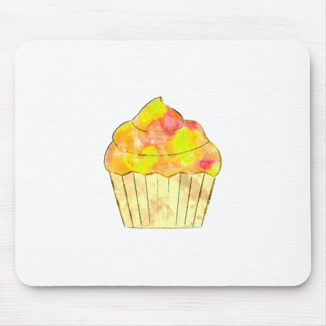 Tapis De Souris Aquarelle Cupcake Peinture (Devant)