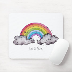 Tapis De Souris Aquarelle Cute Arc-En-Ciel Et Nuages