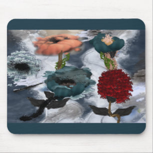 Tapis De Souris Aquarelle d'art Abstrait Floral Souris