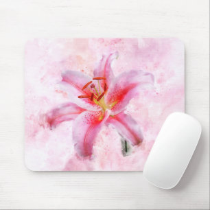 Tapis De Souris Aquarelle de fleur de Stargazer Lily - wb 01