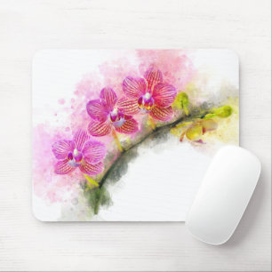 Tapis De Souris Aquarelle de fleur d'orchidée - rose wb 01