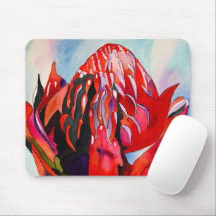Tapis De Souris Aquarelle de fleurs indigènes de Waratah