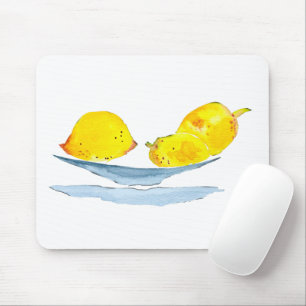 Tapis De Souris Aquarelle de fruit jaune citron