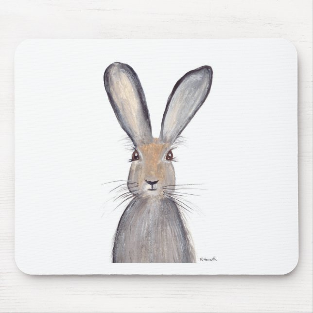 Tapis De Souris Aquarelle de lapin lièvre (Devant)