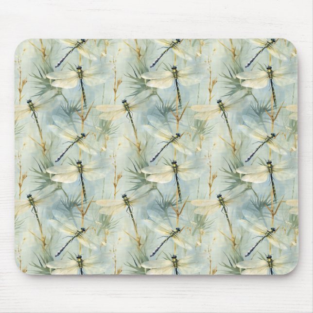 Tapis De Souris Aquarelle de libellule paisible (Devant)