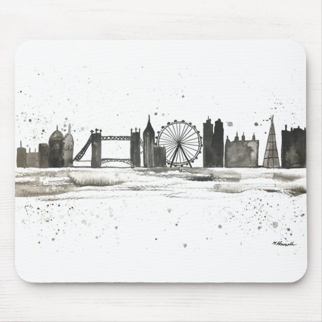 Tapis De Souris Aquarelle de Londres (Devant)