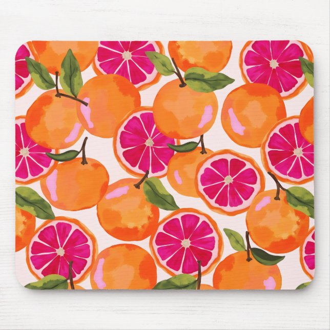 Tapis De Souris Aquarelle de pamplemousse (Devant)