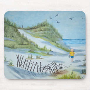 Tapis De Souris aquarelle de plage et d'enfant