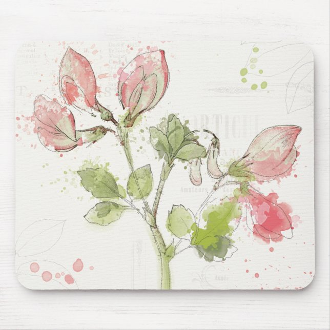Tapis De Souris Aquarelle de pois doux (Devant)