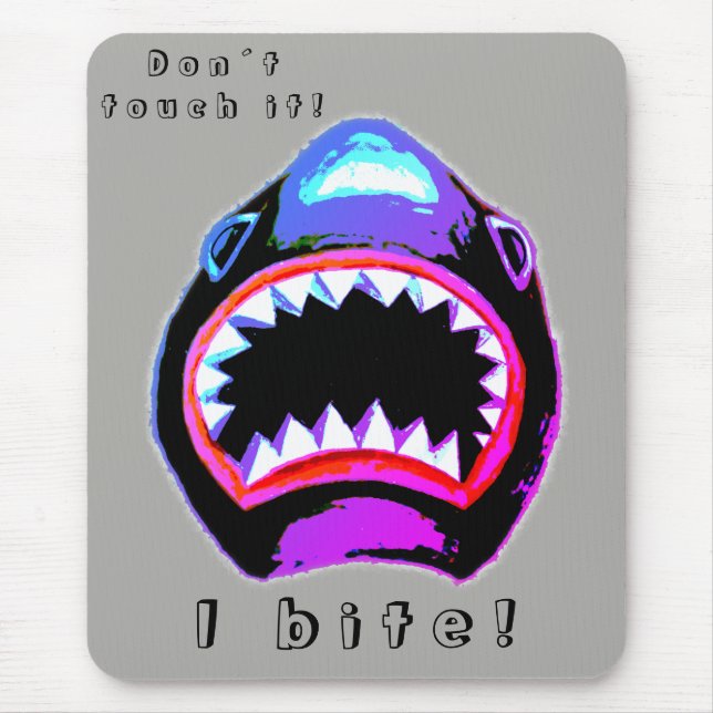 Tapis De Souris Aquarelle de requin rose violet illustration (Devant)