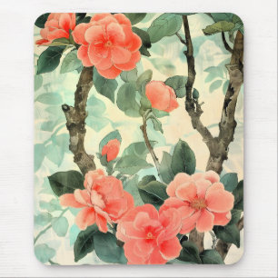 Tapis De Souris Aquarelle du jardin de la Camelia