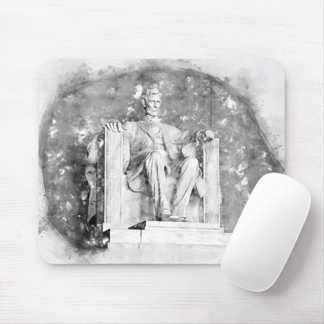 Tapis De Souris Aquarelle du Mémorial Lincoln (Avec souris)