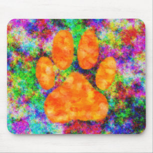 Tapis De Souris Aquarelle Empreinte de patte de chien