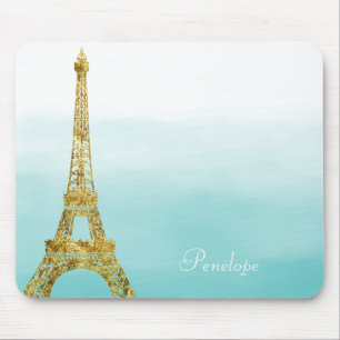 Tapis De Souris Aquarelle fascinante d'Ombre d'Aqua de Tour Eiffel