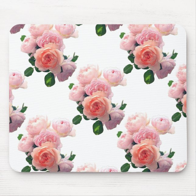 Tapis De Souris Aquarelle florale Art rose Roses Élégant Modèle (Devant)