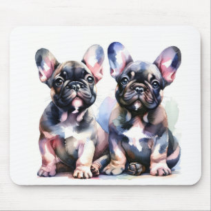 Tapis De Souris Aquarelle French Bulldog mignon chiots